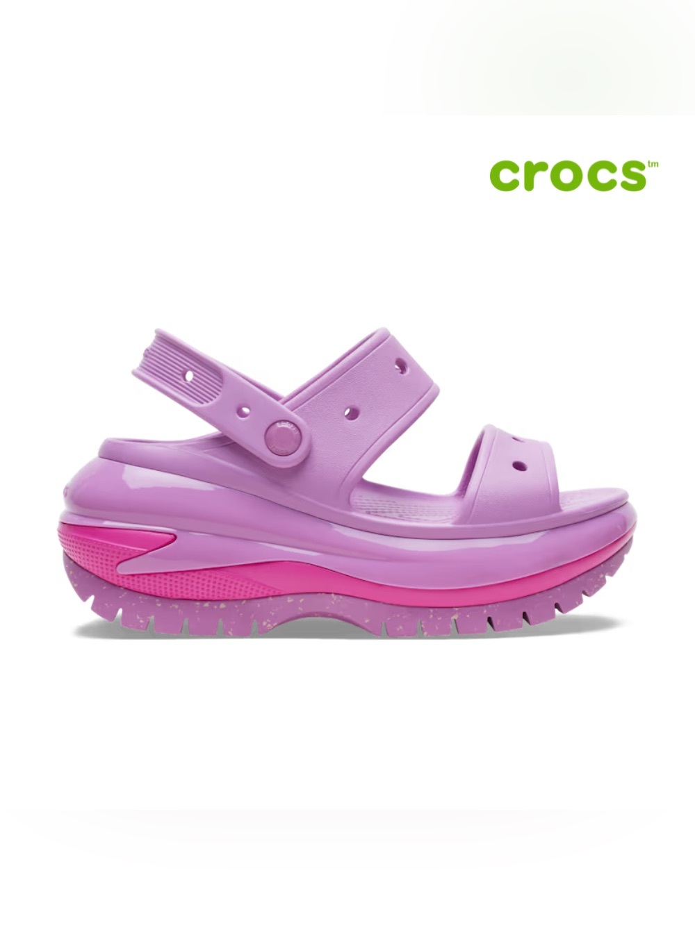 Crocs Mega Crush Bubble Pink Purple Platform Sandals Women’s 9